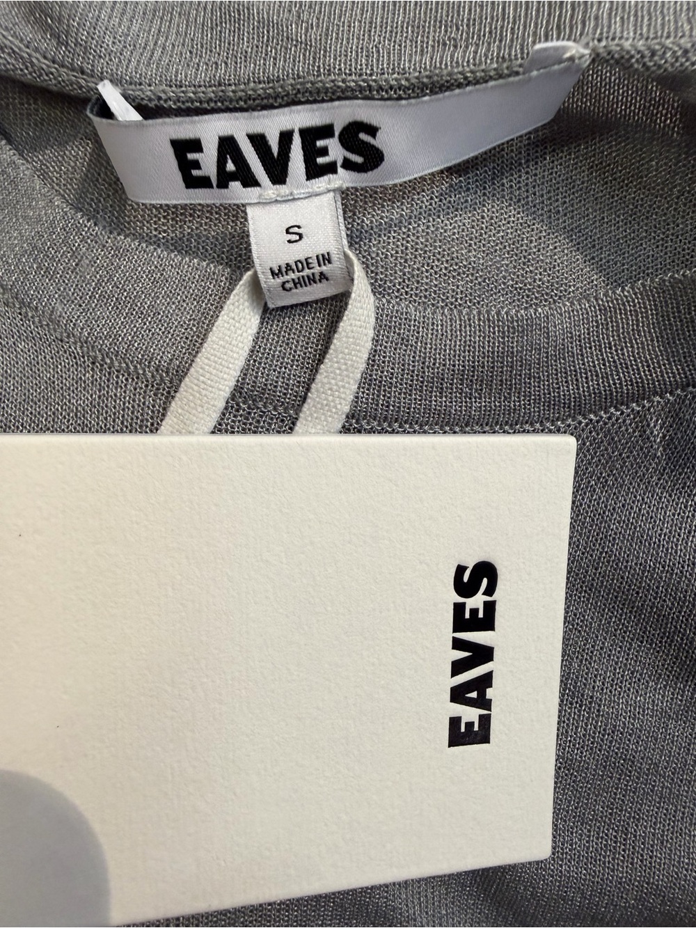 EAVES Wrenley Knit Tee Grey Sheer Short Sleeve top Revolve S - Picture 8 of 8